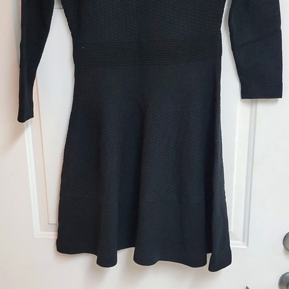 Sandro Diamond Knit Long Sleeve Fit and Flare Mini Dress - Picture 8 of 12